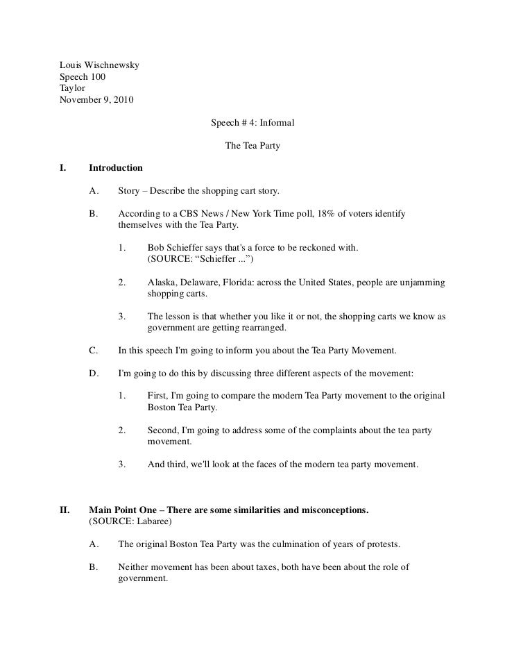 Sample informative speech outline on caffeine